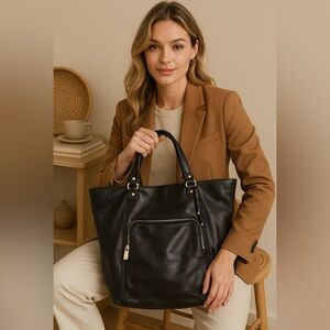 Liz Claiborne Black Butter Leather Satchel